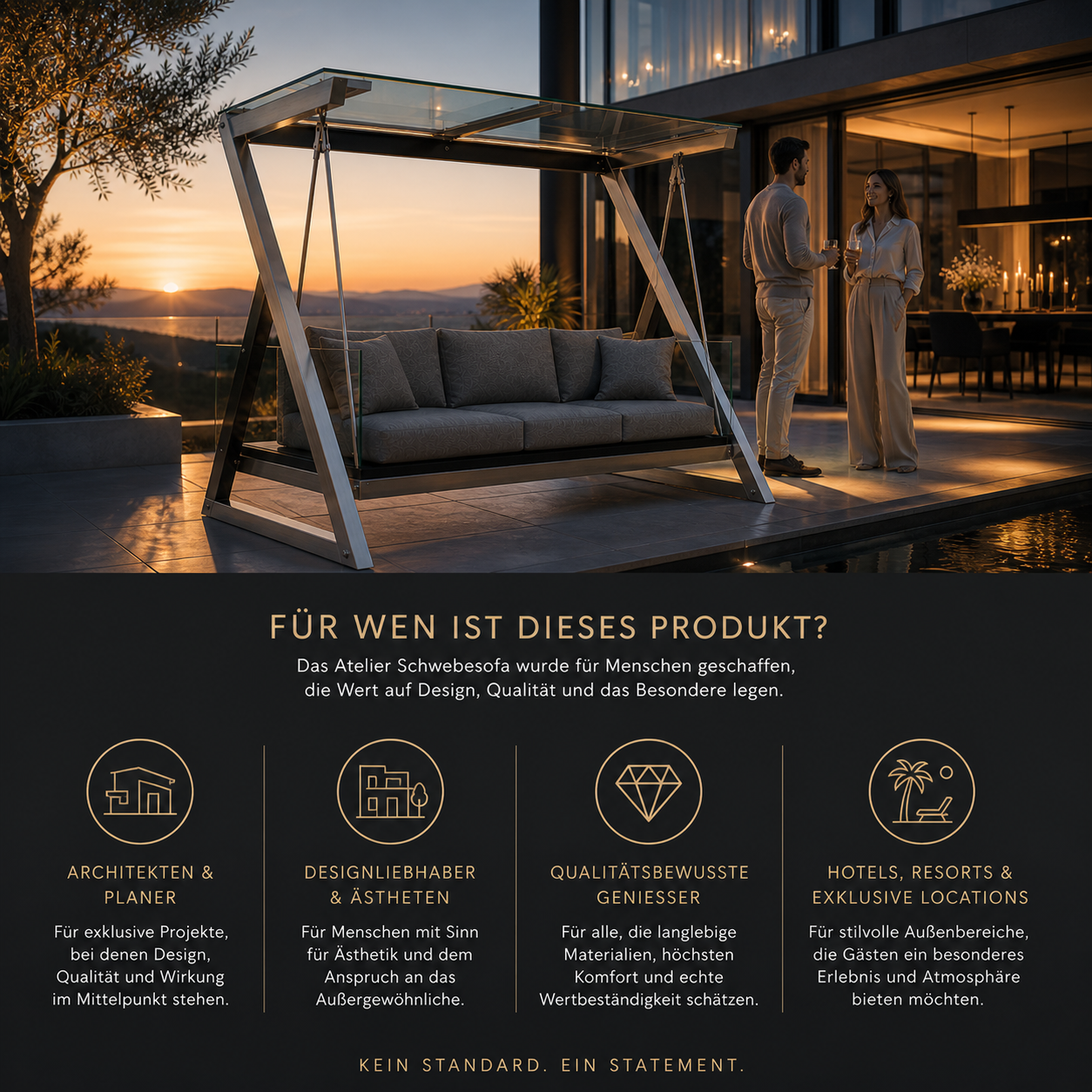 ATELIER Design Schaukel Schwebesofa Für wen geeignet