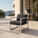 ATELIER Sessel – Outdoor-Designsessel aus geschliffenem Edelstahl