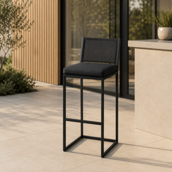 LINEA Barhocker – moderner Outdoor-Barstuhl aus Edelstahl