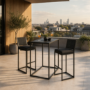 LINEA Bar Lounge Set – Outdoor Barset mit 2 Barhockern