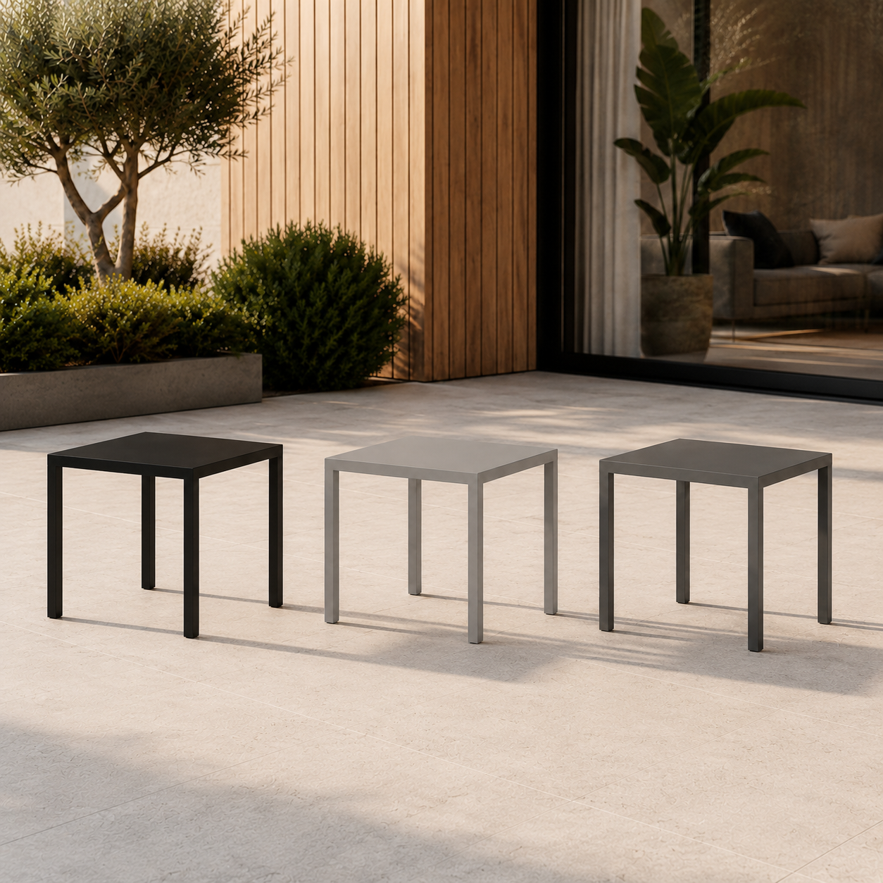 LINEA Beistelltisch – minimalistischer Outdoor-Tisch aus Edelstahl – Bild 10