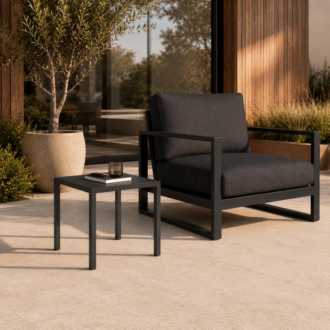 LINEA Beistelltisch – minimalistischer Outdoor-Tisch aus Edelstahl – Bild 5