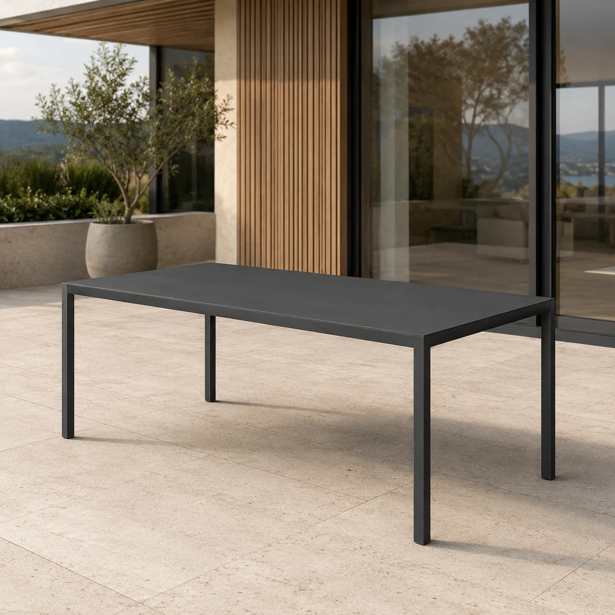 LINEA Esstisch – minimalistischer Outdoor-Tisch mit HPL-Platte – Bild 8