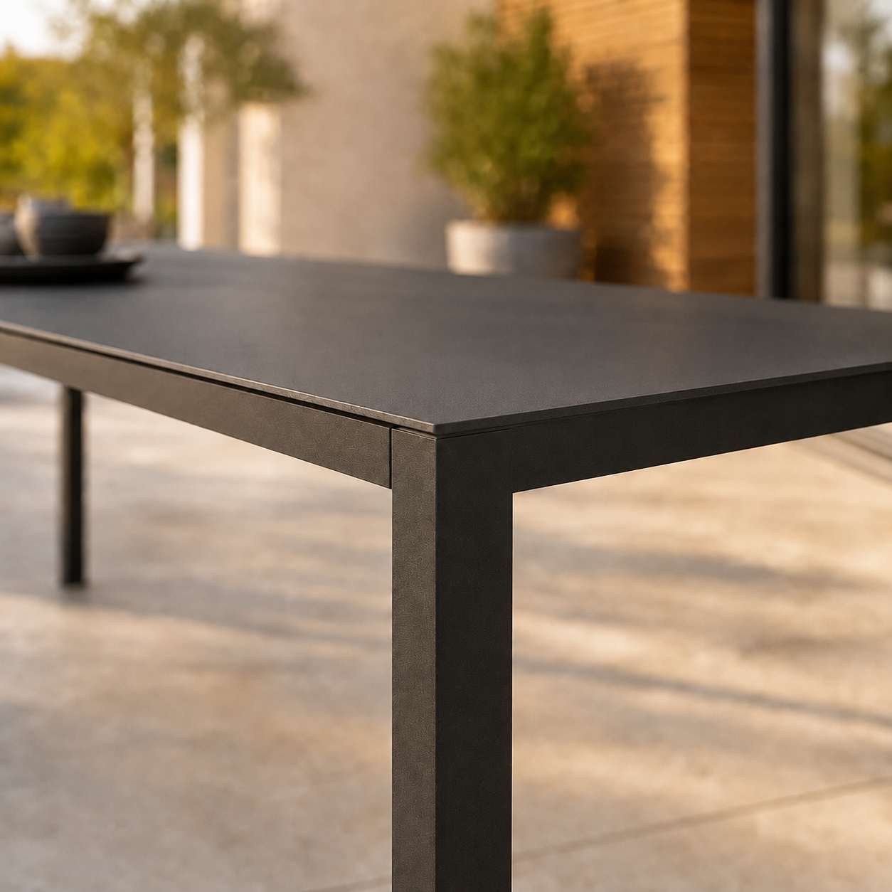 LINEA Esstisch – minimalistischer Outdoor-Tisch mit HPL-Platte – Bild 4
