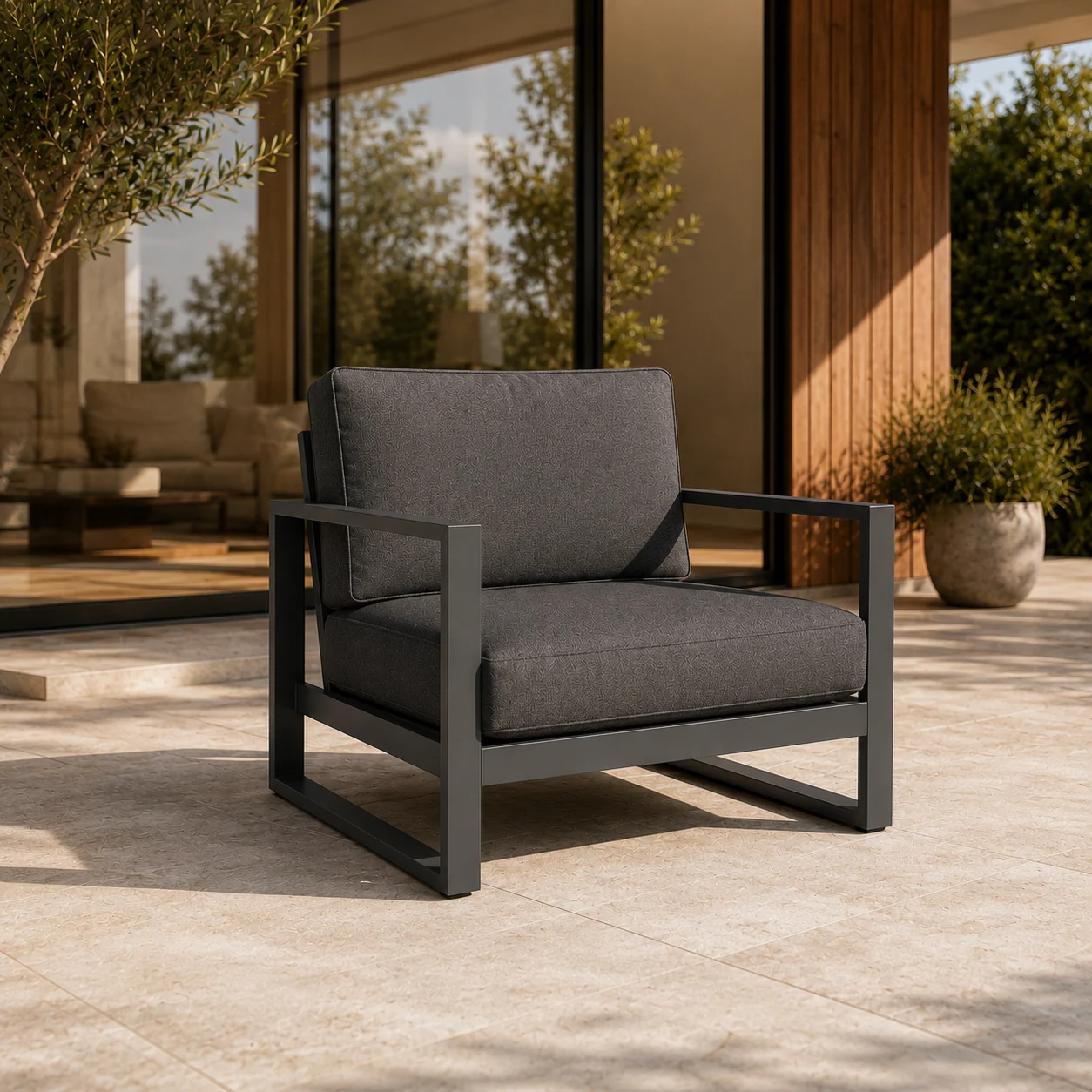 LINEA Loungestuhl – moderner Outdoor-Sessel mit Polsterung – Bild 12