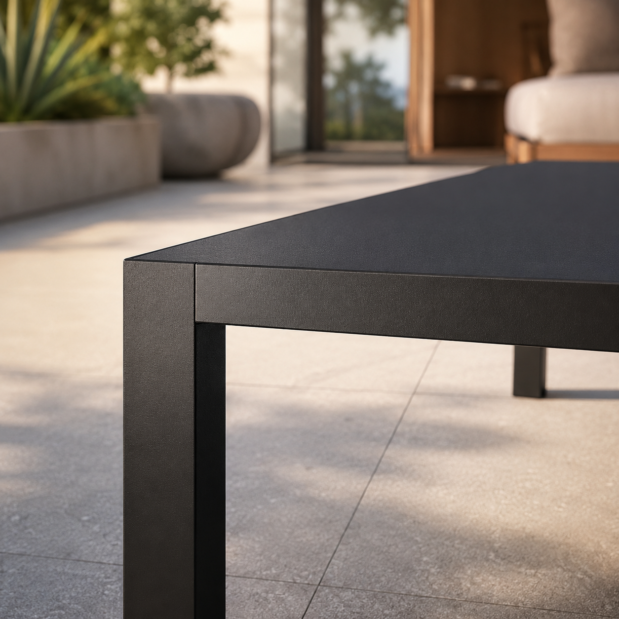 LINEA Loungetisch – minimalistischer Outdoor-Couchtisch aus Edelstahl – Bild 7