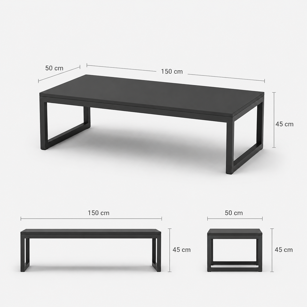 LINEA Loungetisch – minimalistischer Outdoor-Couchtisch aus Edelstahl – Bild 11