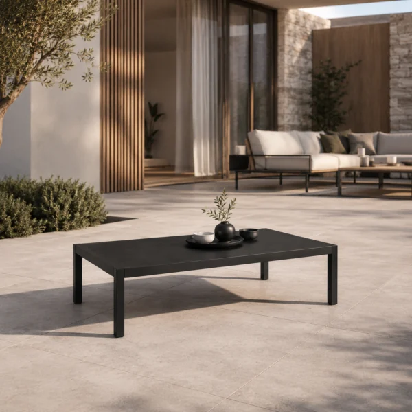 LINEA Loungetisch – minimalistischer Outdoor-Couchtisch aus Edelstahl
