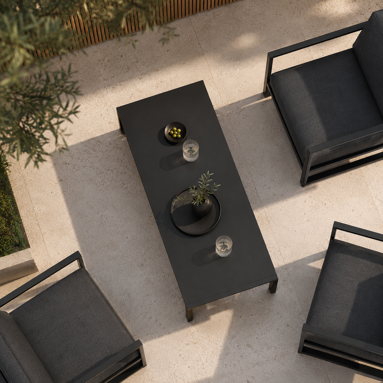LINEA Loungetisch – minimalistischer Outdoor-Couchtisch aus Edelstahl – Bild 5