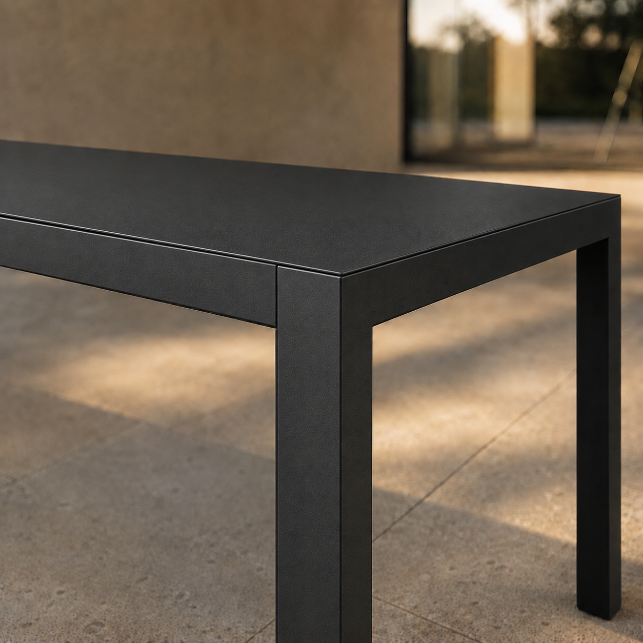 LINEA Sitzbank – minimalistische Outdoor-Bank aus Edelstahl – Bild 7