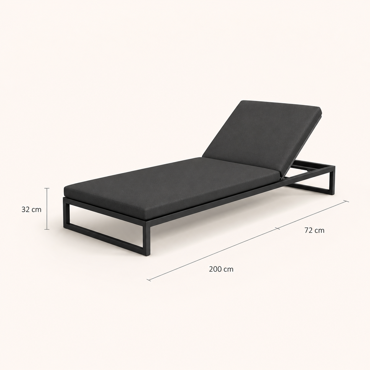LINEA Sonnenliege – gepolsterte Outdoor-Liege aus Edelstahl – Bild 12