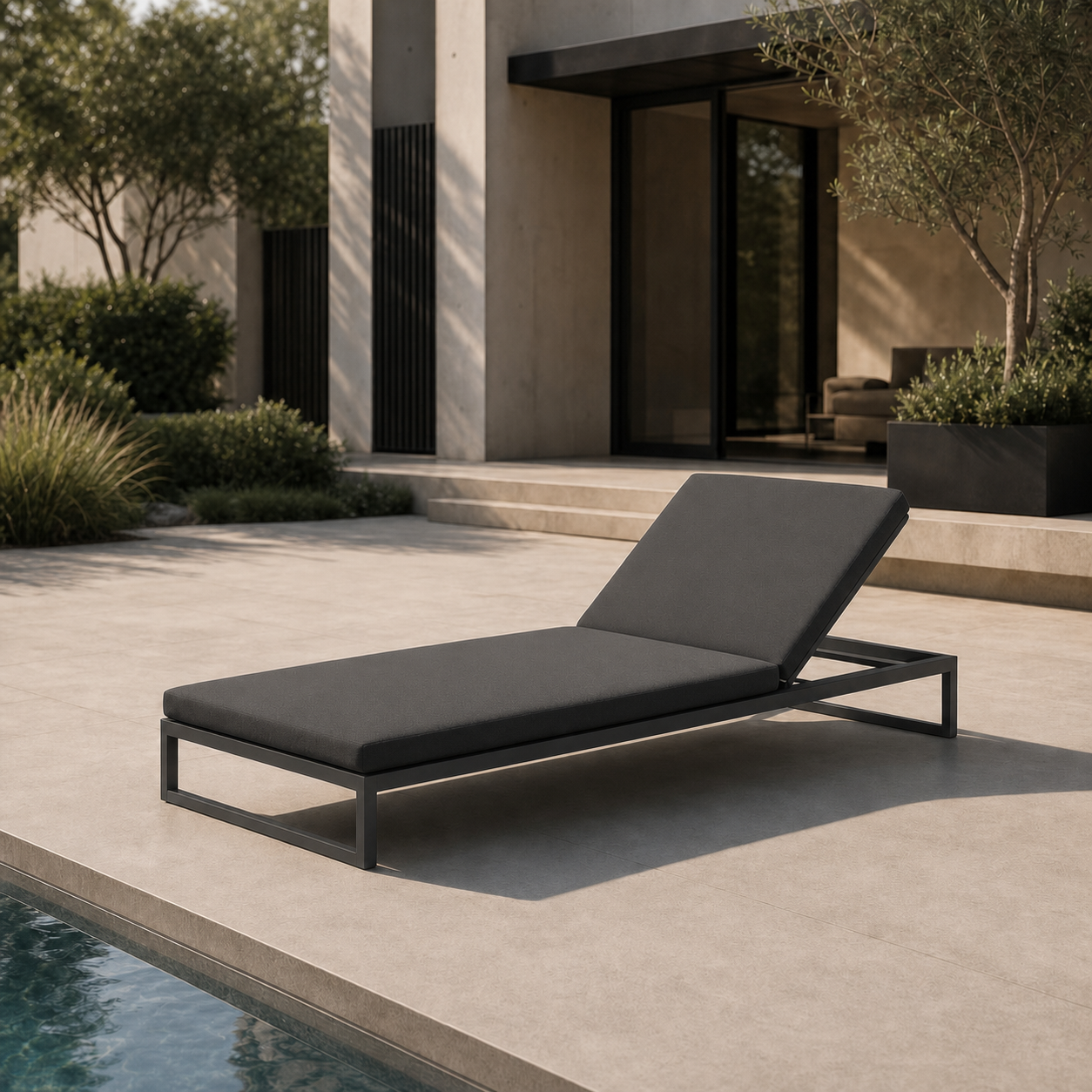 LINEA Sonnenliege – gepolsterte Outdoor-Liege aus Edelstahl – Bild 11