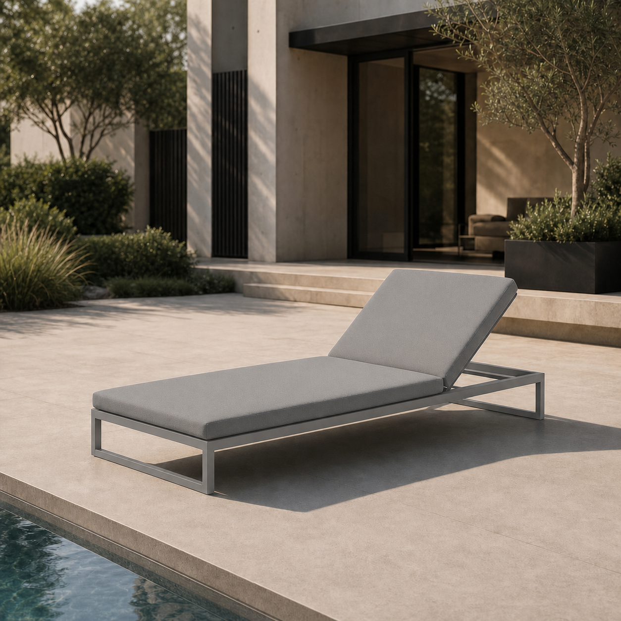 LINEA Sonnenliege – gepolsterte Outdoor-Liege aus Edelstahl – Bild 10