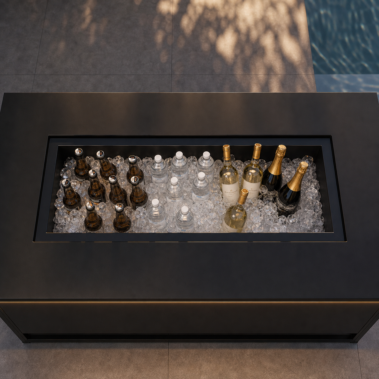 SIGNATURE Kühlbar – architektonische Outdoor-Bar mit integriertem Kühlbereich – Bild 5