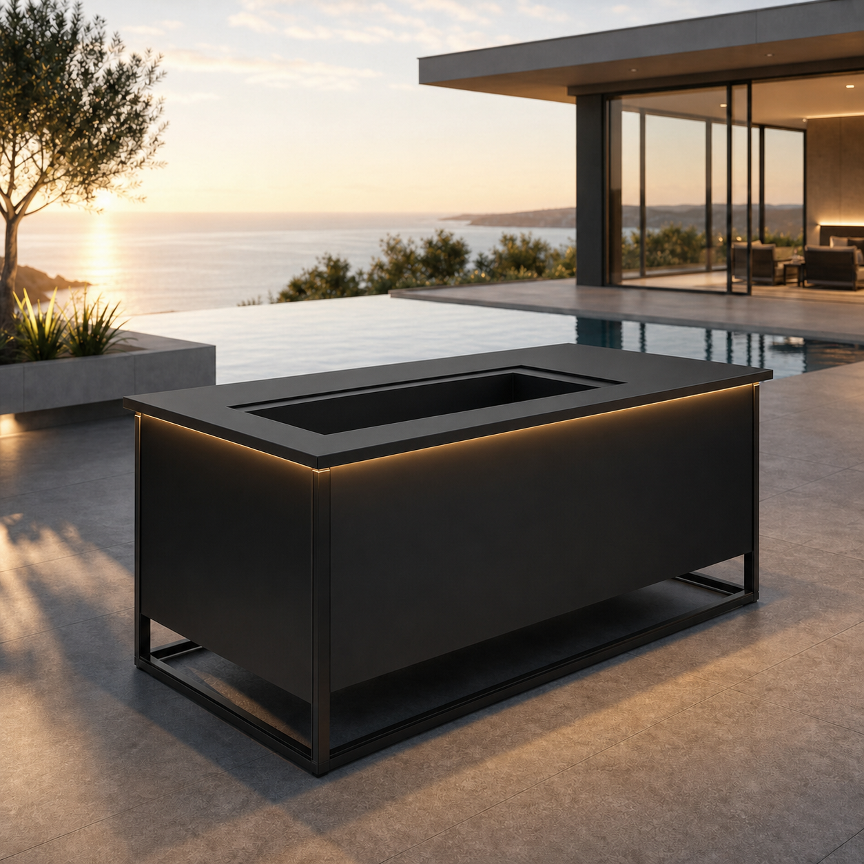 SIGNATURE Kühlbar – architektonische Outdoor-Bar mit integriertem Kühlbereich – Bild 10
