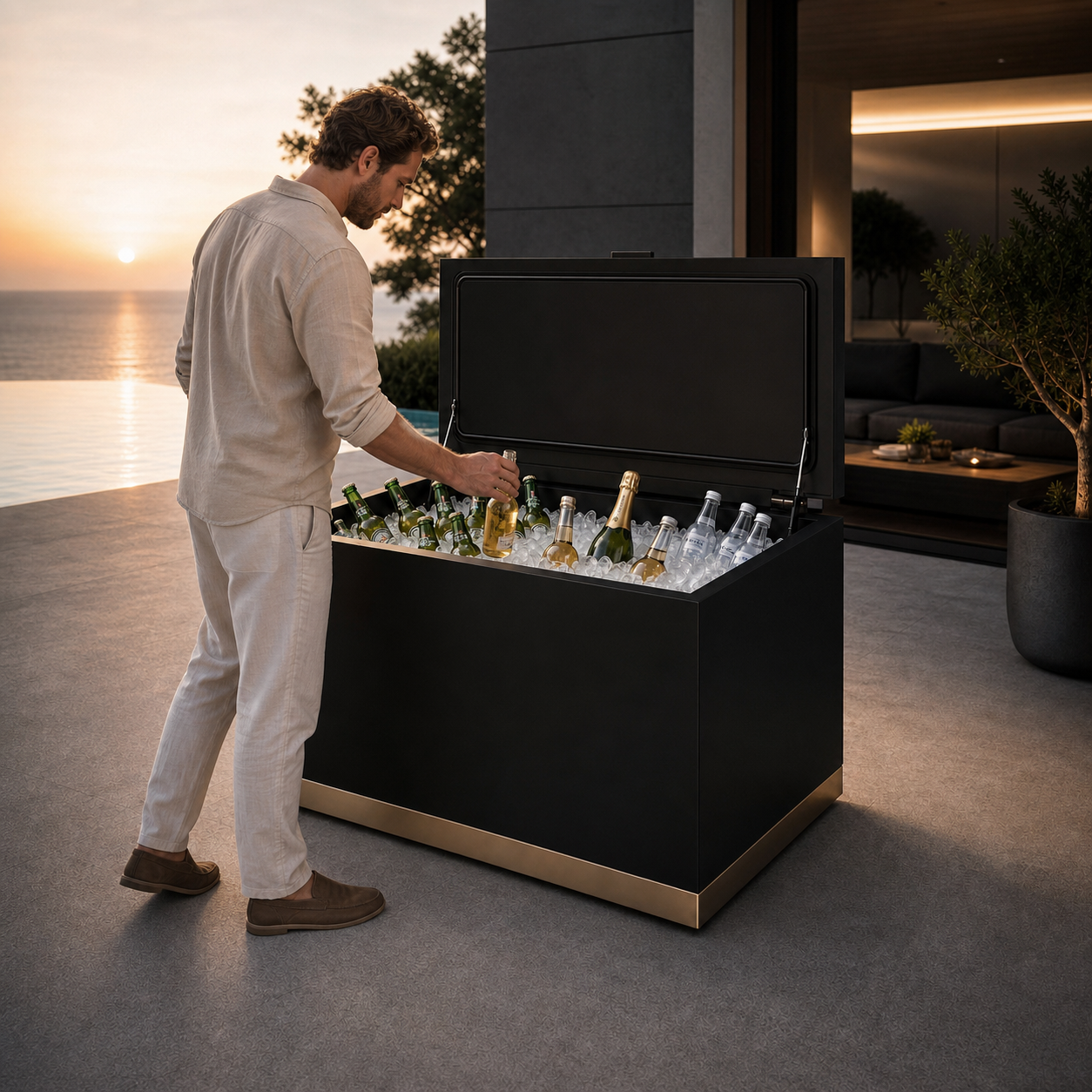 SIGNATURE Kühlbox – luxuriöses Outdoor-Kühlmöbel für Getränke – Bild 3