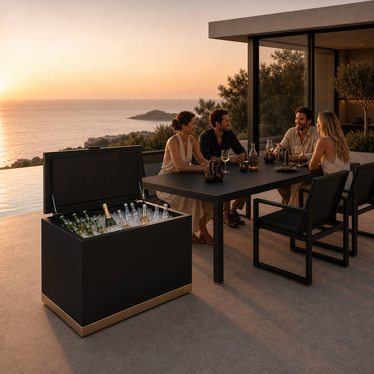SIGNATURE Kühlbox – luxuriöses Outdoor-Kühlmöbel für Getränke – Bild 8