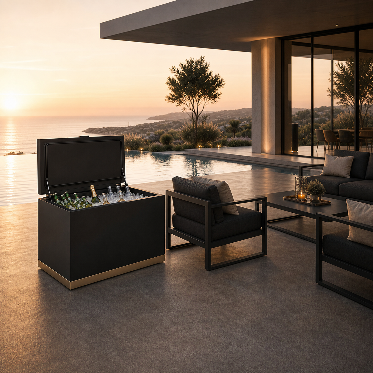 SIGNATURE Kühlbox – luxuriöses Outdoor-Kühlmöbel für Getränke – Bild 9