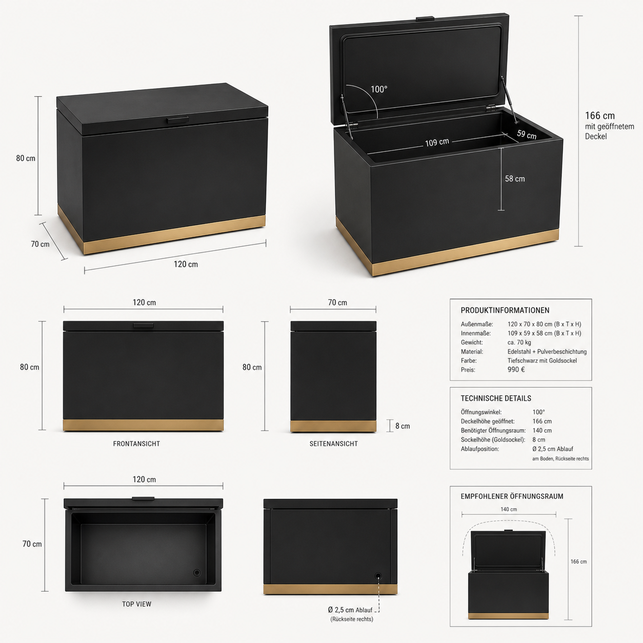 SIGNATURE Kühlbox – luxuriöses Outdoor-Kühlmöbel für Getränke – Bild 16