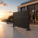 SIGNATURE Outdoor-Trennwand – architektonischer Sichtschutz mit Goldakzenten