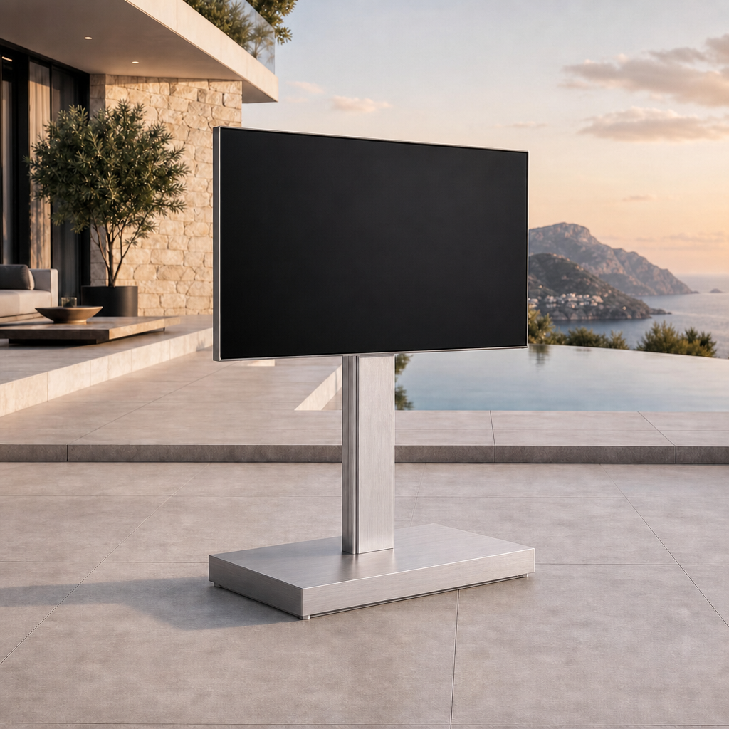 SIGNATURE Outdoor-TV-Ständer – freistehende Fernseherhalterung für Terrasse und Garten – Bild 10