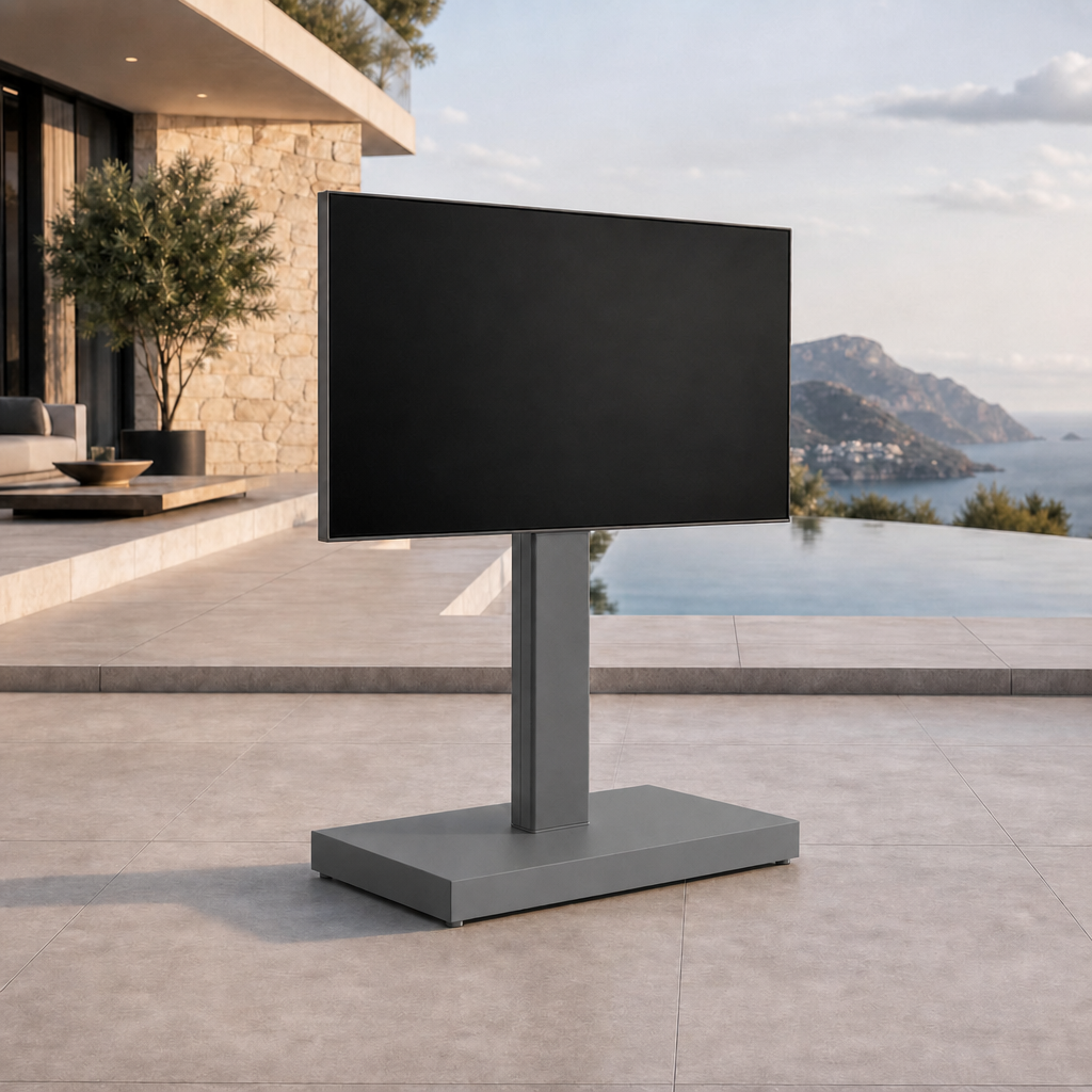 SIGNATURE Outdoor-TV-Ständer – freistehende Fernseherhalterung für Terrasse und Garten – Bild 8