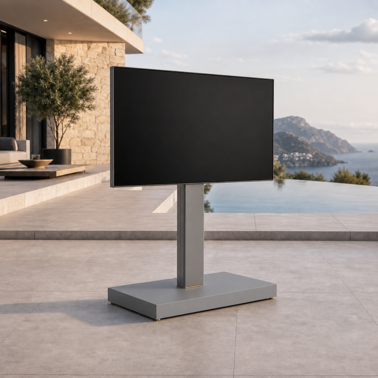 SIGNATURE Outdoor-TV-Ständer – freistehende Fernseherhalterung für Terrasse und Garten – Bild 9