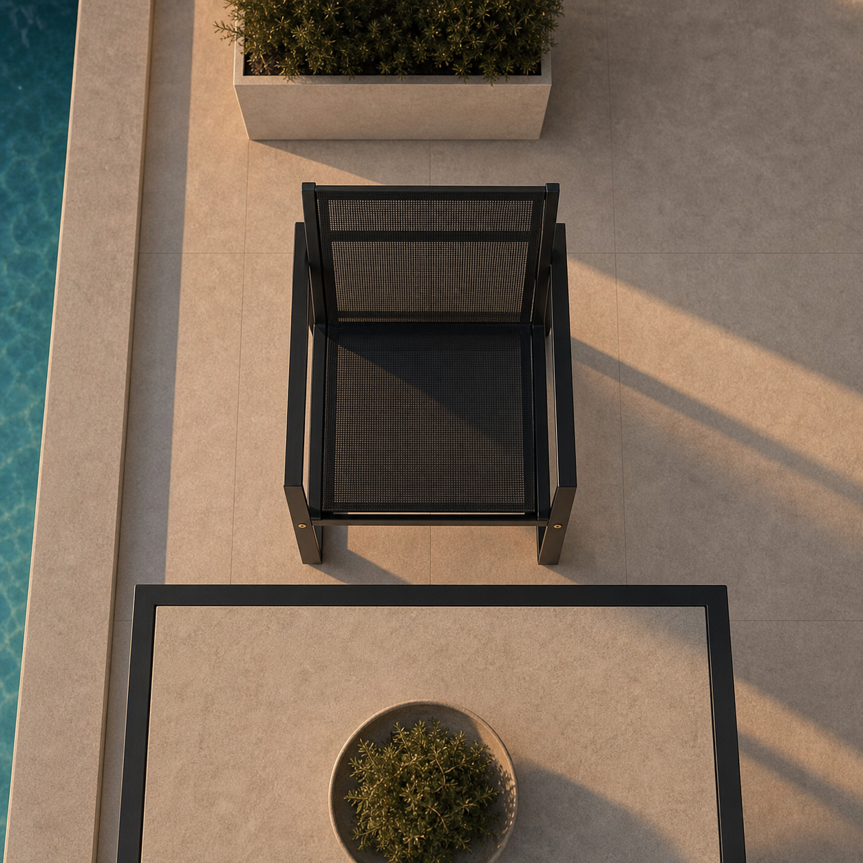 SIGNATURE Armlehnstuhl – architektonischer Outdoor-Stuhl mit Meshbespannung – Bild 13