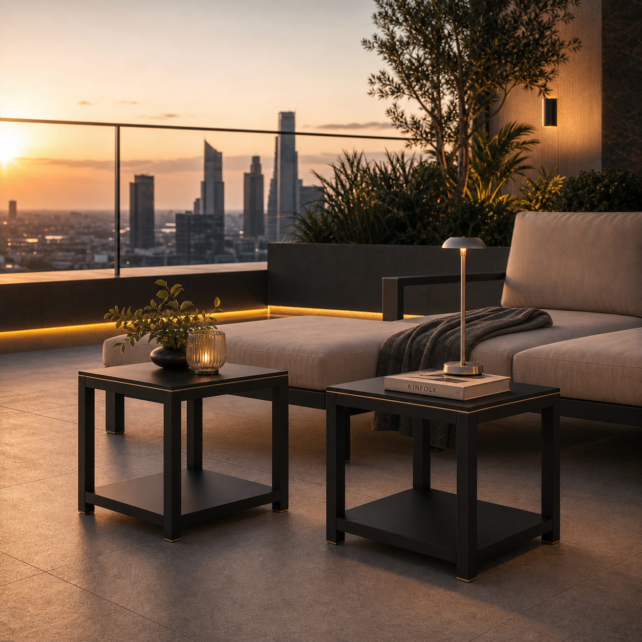 SIGNATURE Beistelltisch – luxuriöser Outdoor-Tisch mit HPL-Platte und Ablage – Bild 5