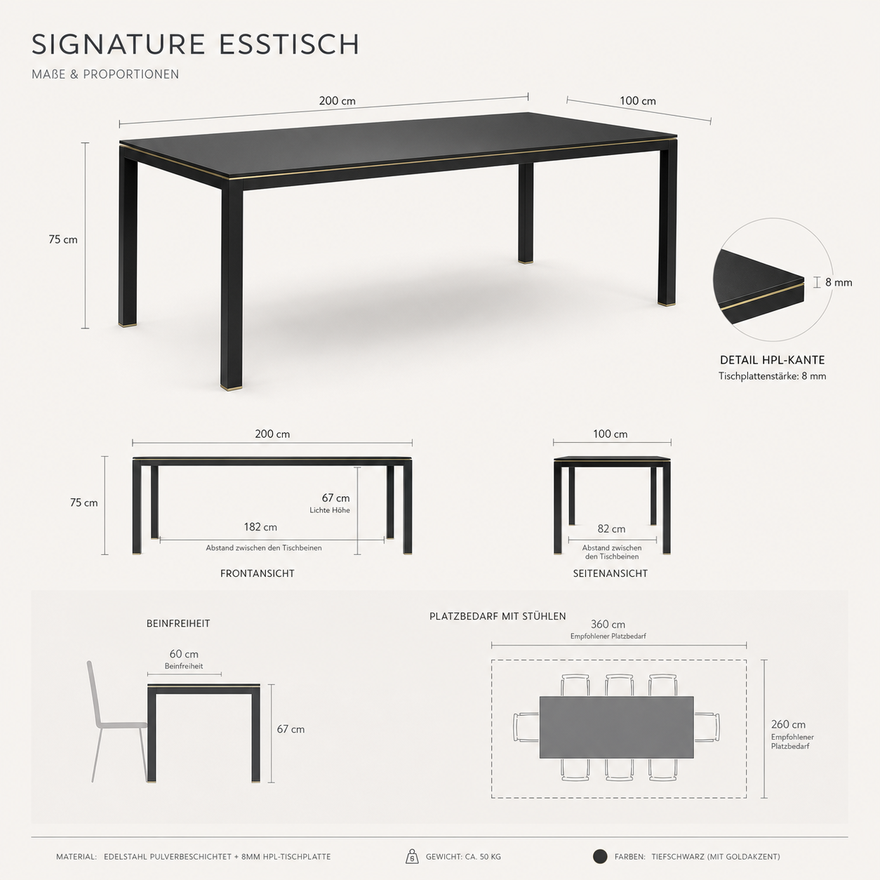SIGNATURE Esstisch – luxuriöser Outdoor-Tisch mit 8-mm-HPL-Platte – Bild 8