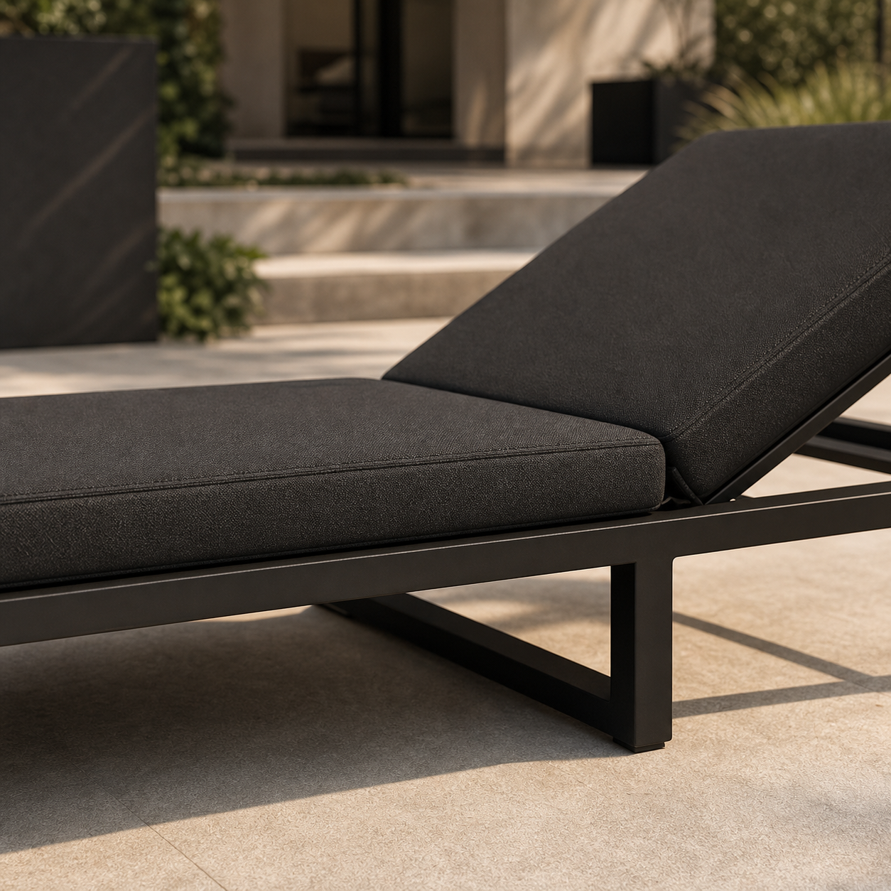 LINEA Sonnenliege – gepolsterte Outdoor-Liege aus Edelstahl – Bild 4