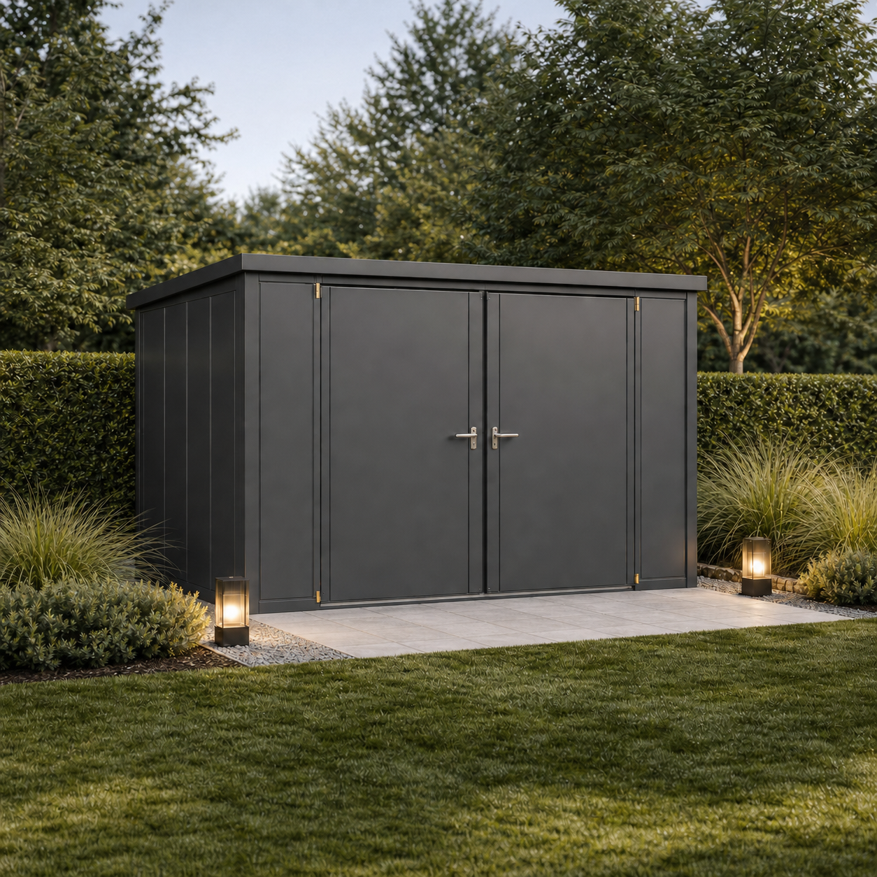 SIGNATURE House Box – architektonisches Outdoor-Gerätehaus aus Stahl – Bild 9