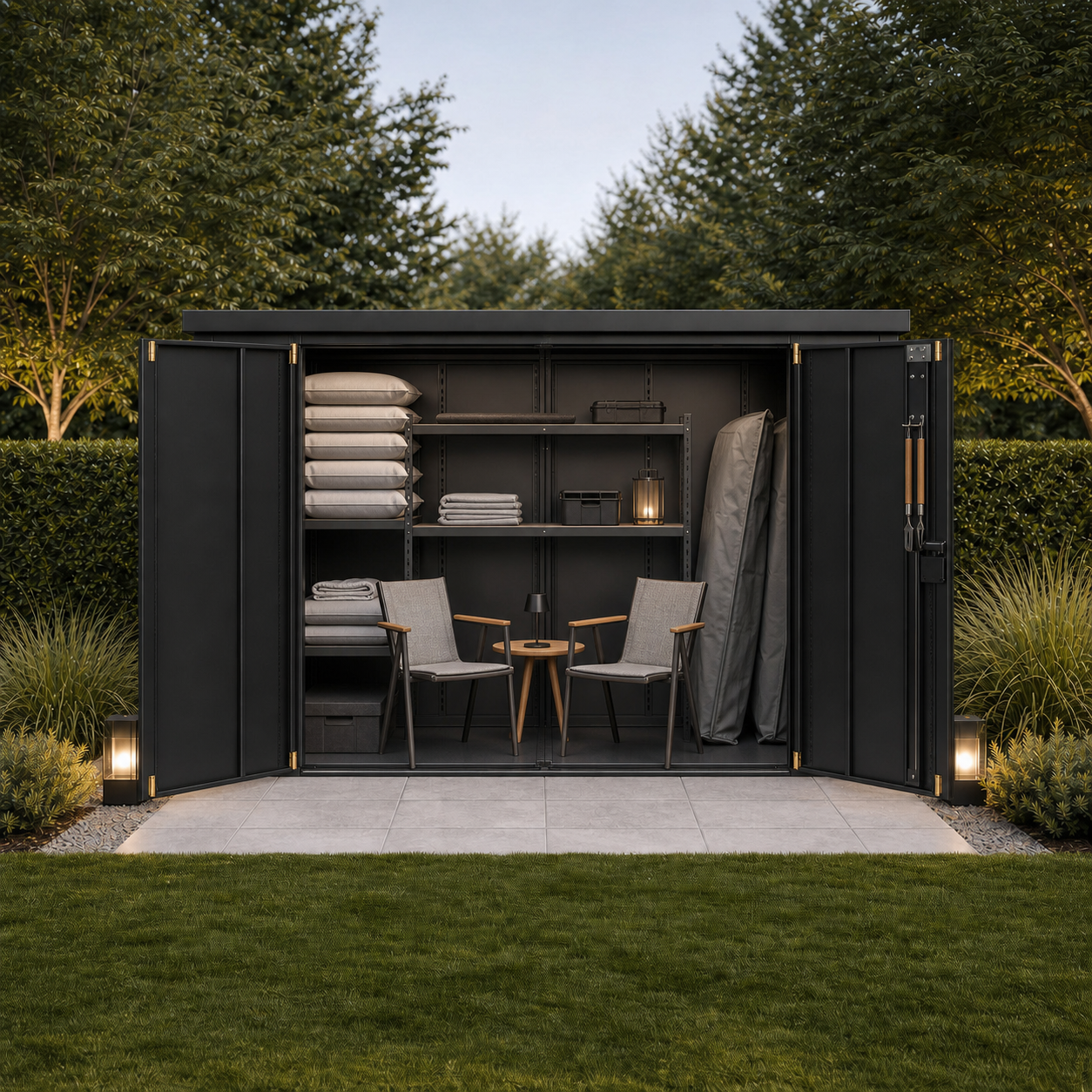 SIGNATURE House Box – architektonisches Outdoor-Gerätehaus aus Stahl – Bild 5