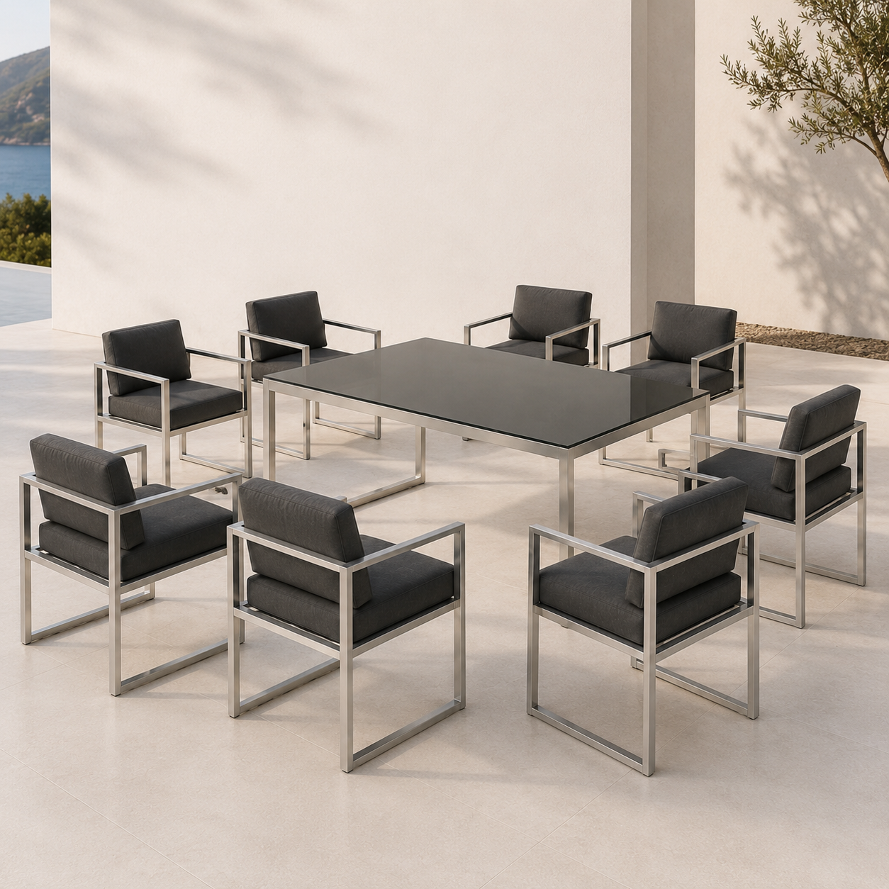ATELIER Dining Lounge Set – exklusive Outdoor Essgruppe für 8 Personen – Bild 4