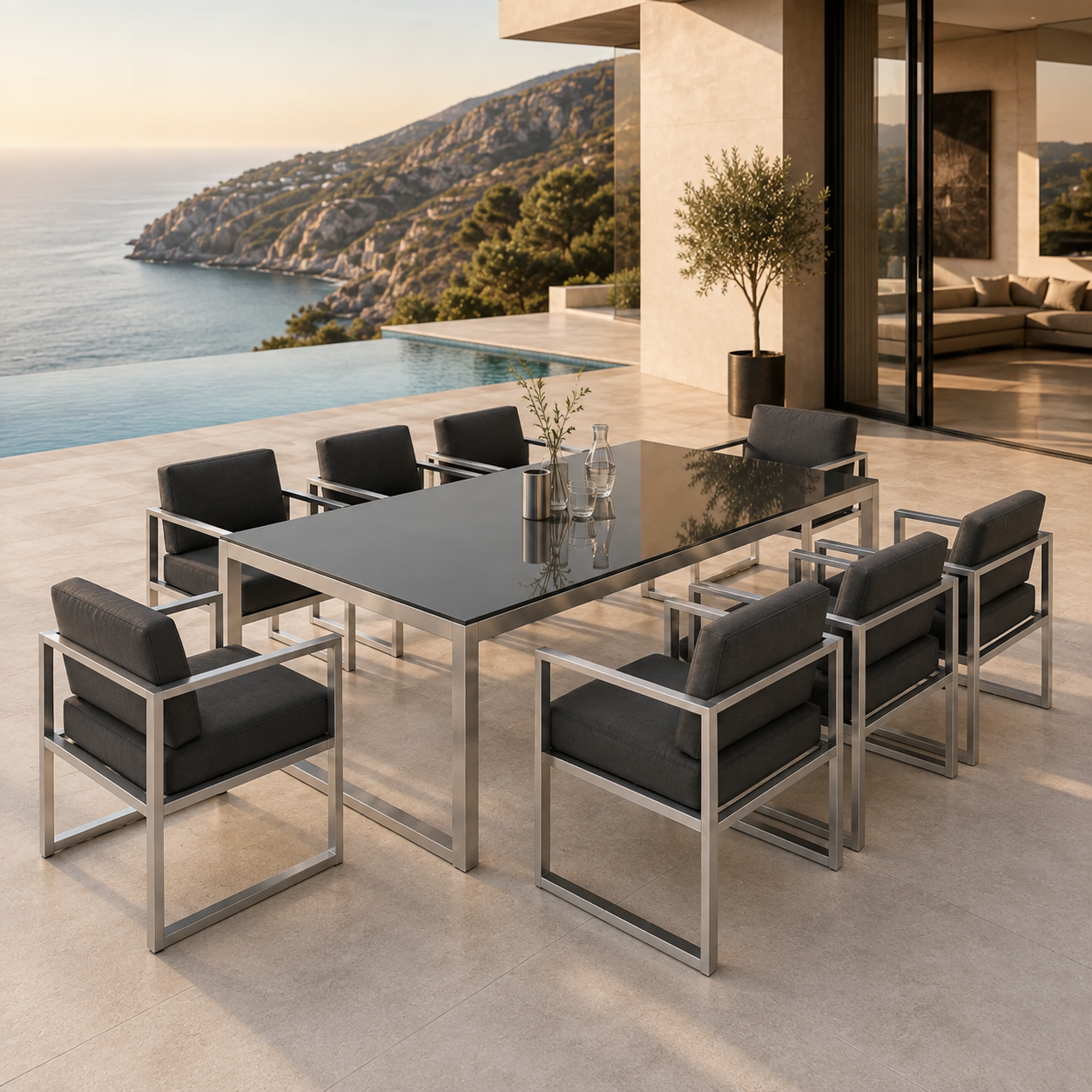 ATELIER Dining Lounge Set – exklusive Outdoor Essgruppe für 8 Personen – Bild 3