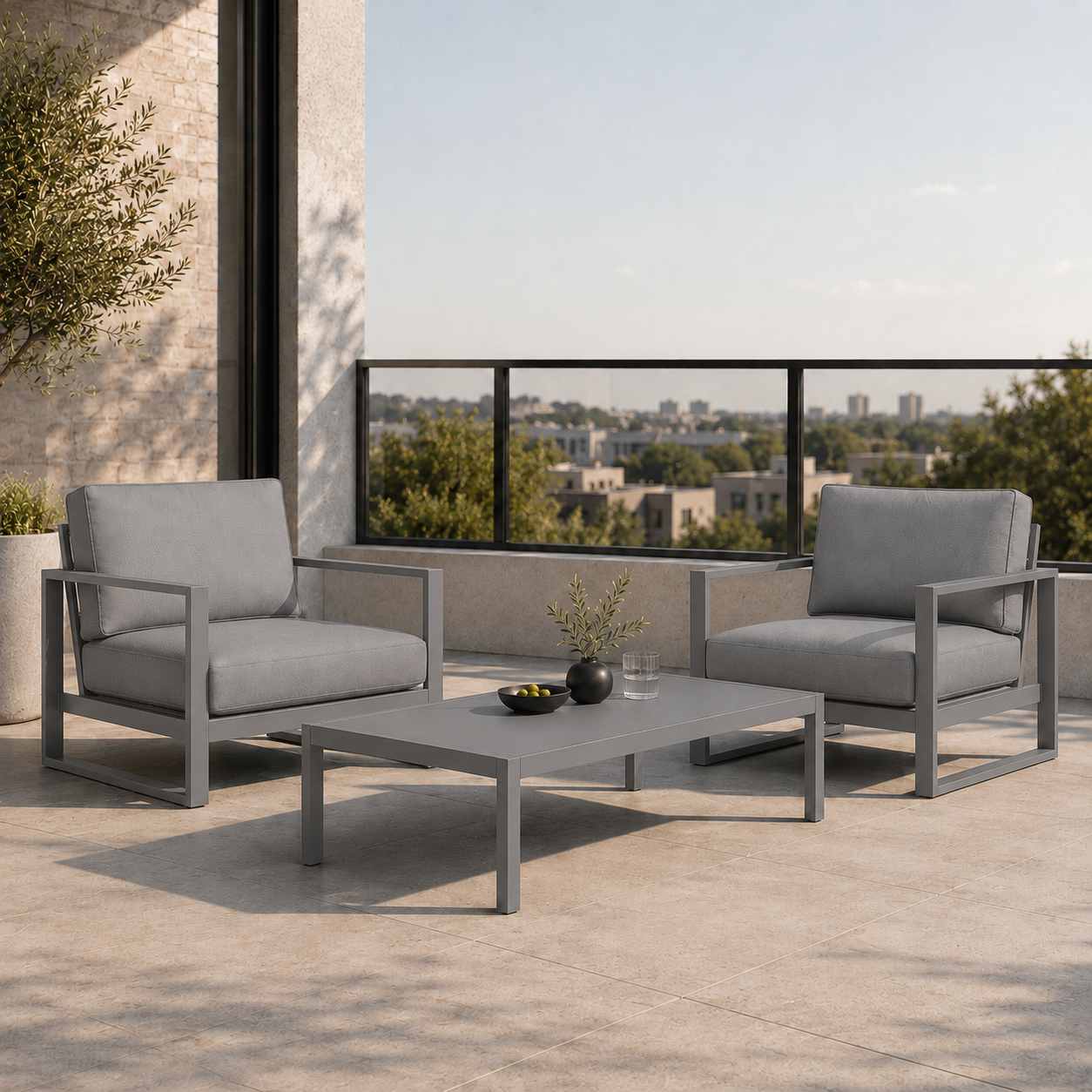 LINEA Balkon Lounge Set – kompaktes Outdoor Lounge Set für 2 Personen – Bild 8