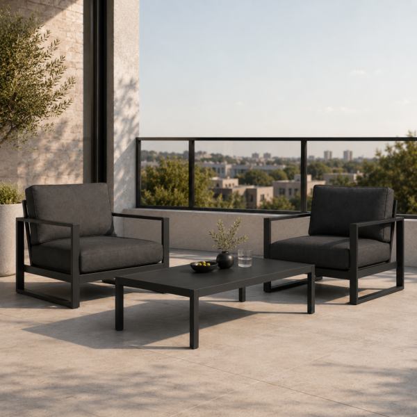 LINEA Balkon Lounge Set – kompaktes Outdoor Lounge Set für 2 Personen