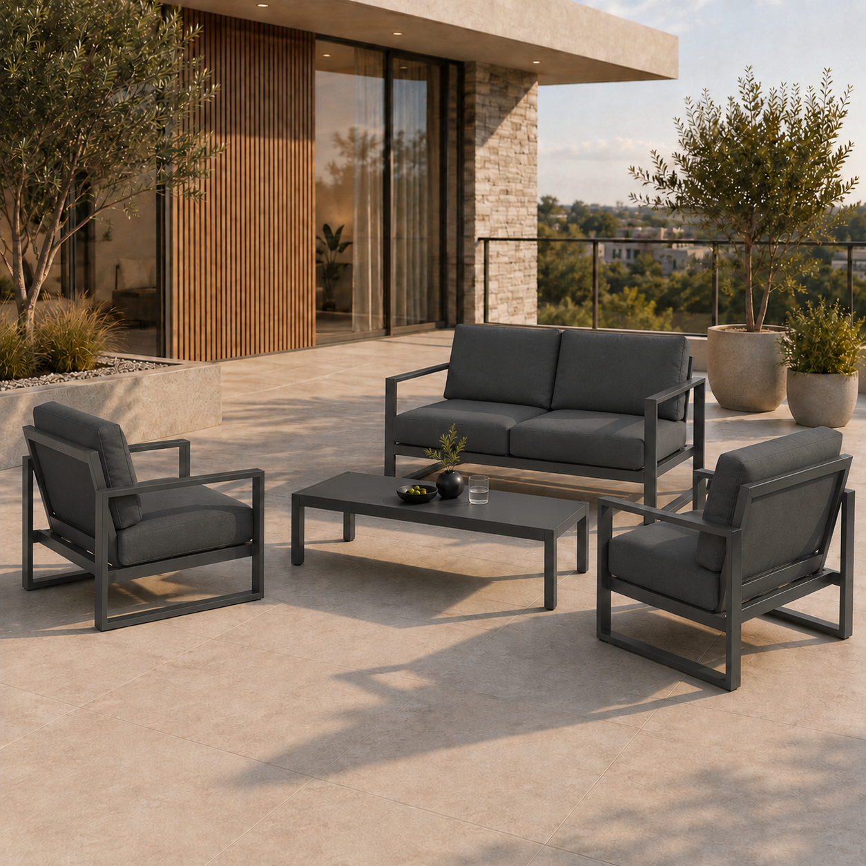 LINEA Chill Lounge Set – Outdoor Loungegruppe für 4 Personen – Bild 8