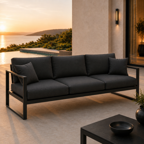 LINEA 3-Sitzer Sofa – modernes Outdoor-Loungesofa mit Polsterung