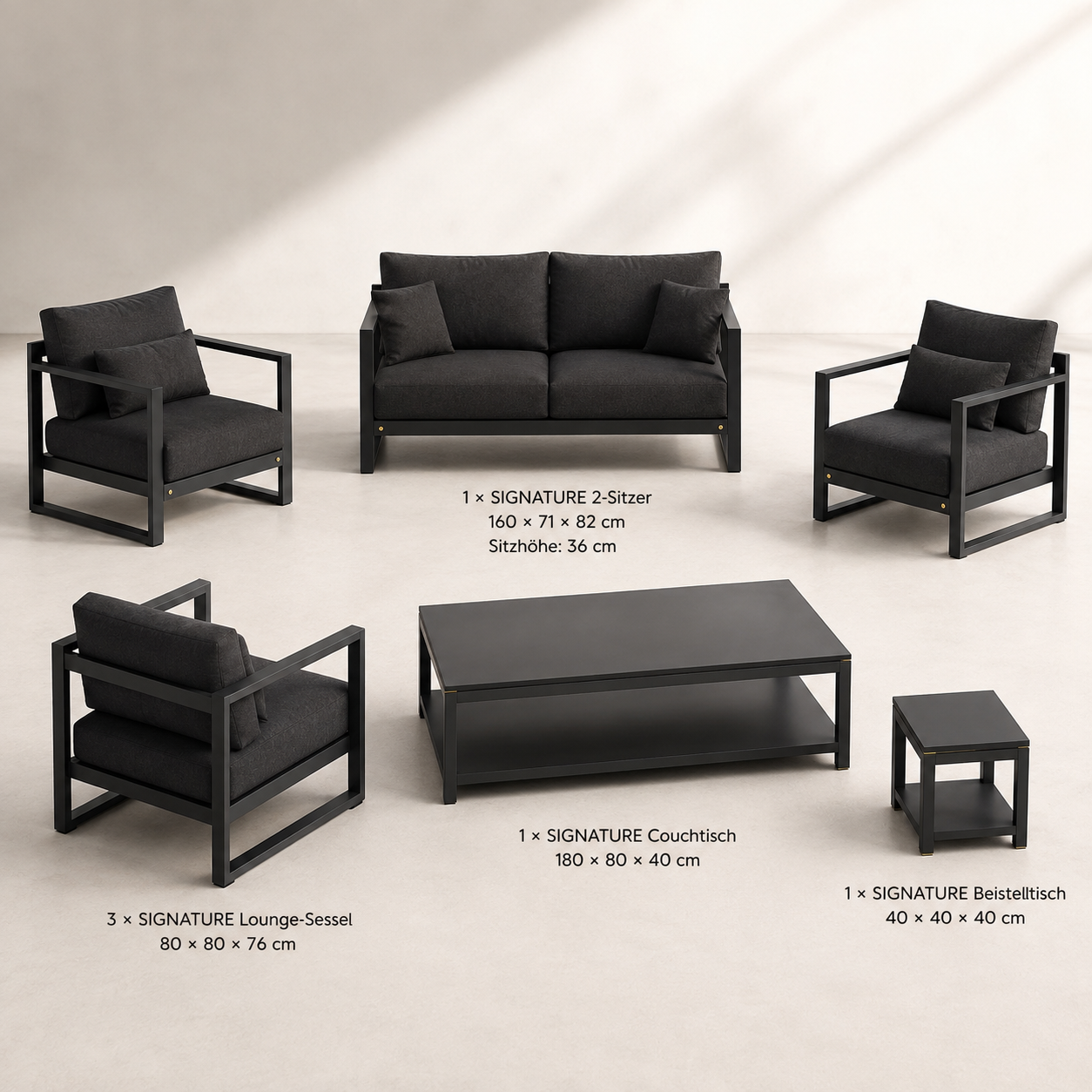 SIGNATURE Chill Lounge Set – luxuriöse 5-Sitzer Outdoor Lounge – Bild 14