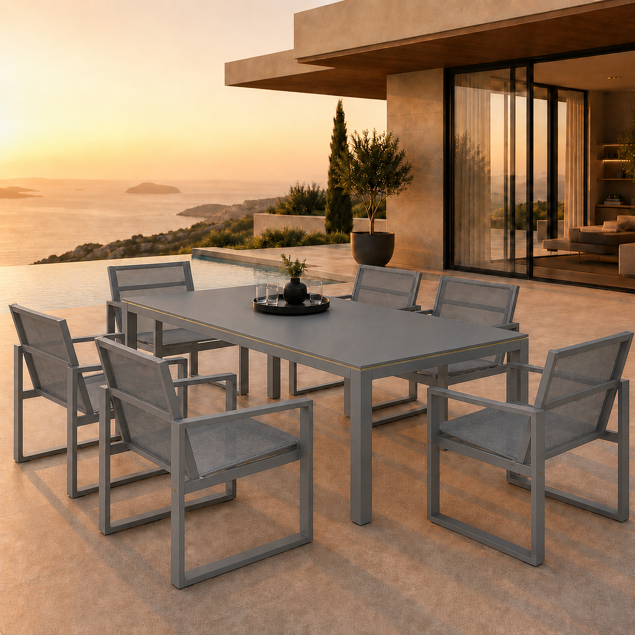 SIGNATURE Dining Lounge Set – luxuriöse Outdoor Essgruppe für 6 Personen – Bild 5